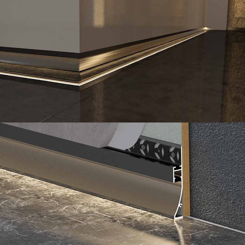 Tile Wall LED Baseboard Profile For 8mm Light Strips Tile Wall LED Baseboard Profile For 8mm Light Strips